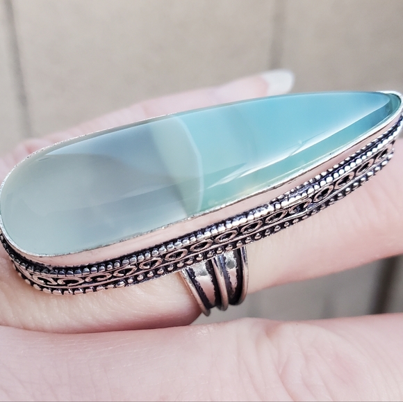 New Botswana Agate 925 Silver Statement Ring. - Picture 11 of 13